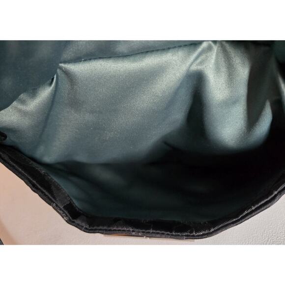 Coach Sig Kristin Metallic Zip Bag Tote Shoulder Bag Black/Silver 18286 - Picture 12 of 15